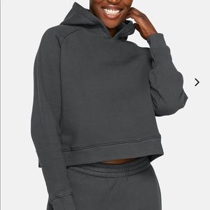 Outdoor Voices Nimbus Cotton Cropped Hoodie Basalt